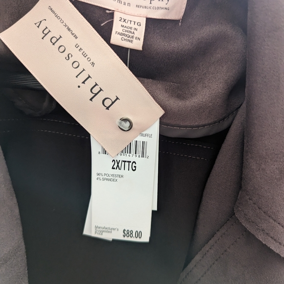 Suede Faux Leather Jacket - Picture 4 of 5